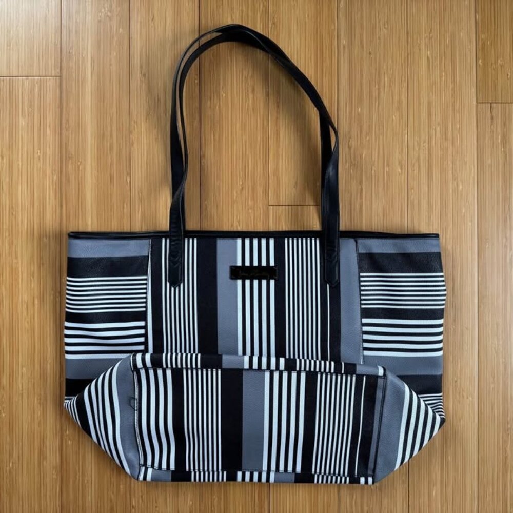 New: VERA BRADLEY MIDNIGHT STRIPE BREAKAWAY TOTE HANDBAG